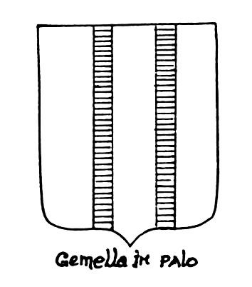 Bild des heraldischen Begriffs: Gemella in palo